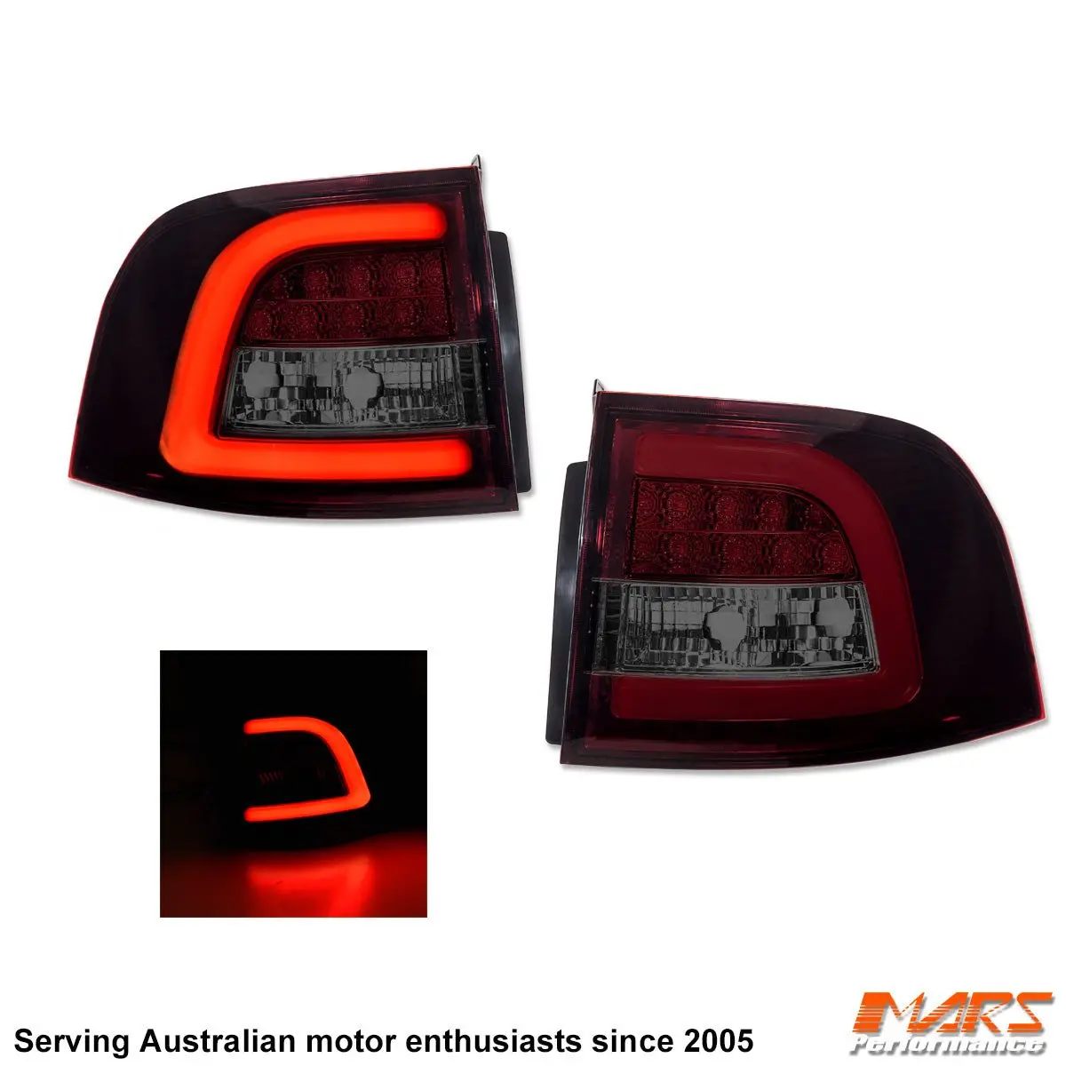 Smoked Red Led Tail Lights For Holden Commodore Ve & Vf 5 Doors Wagon 1