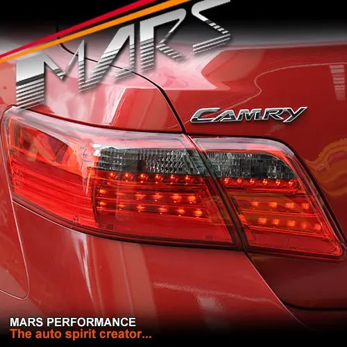 Smoked Red Led Tail Lights For Toyota Camry 2006-2009 4 Doors Sedan 1