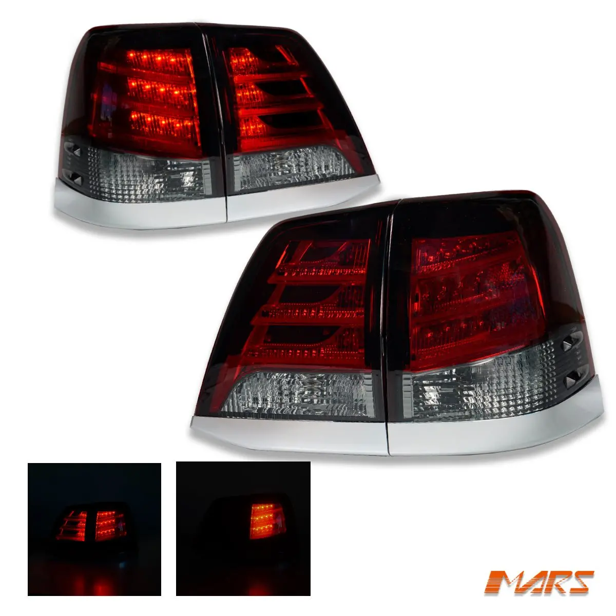 Smoked Red Led Tail Lights For Toyota Landcruiser Fj200 Lc200 200 Series 2007-2015 1