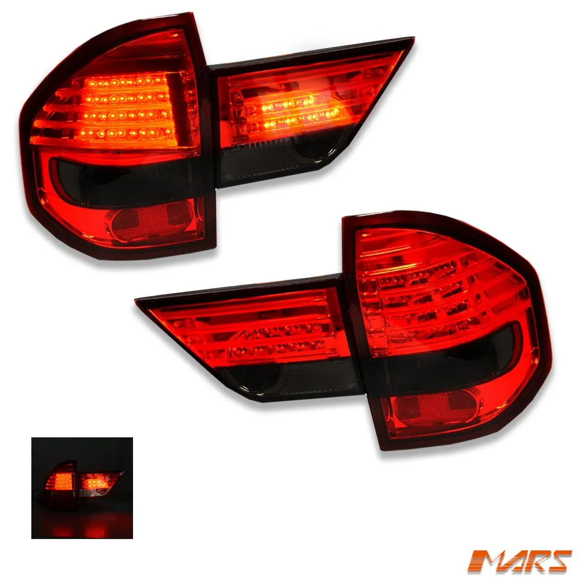 Smoked Red Led Tail Lights & Trunk Garnish For Bmw E83 X3 Pre Lci 2004-2007 1
