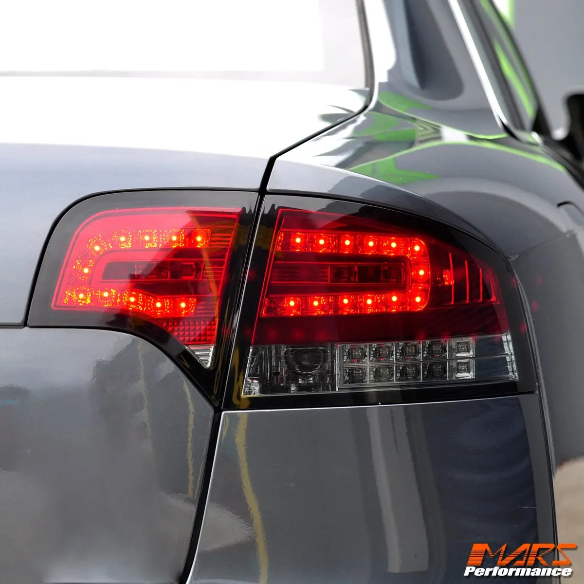 Smoked Red Led Tail Lights With Led Indicators For Audi A4 S4 S-Line B7 2005-2008 Sedan 1