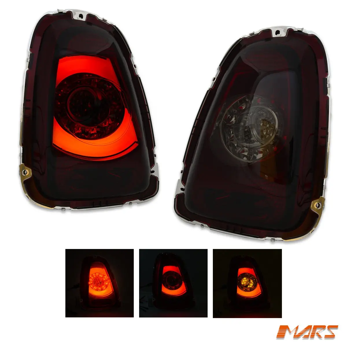 Smoked Red Tail Lights With 3D Stripe Bar & Led Indicators For Mini Cooper Hatch R56 Lci 2010-2013 1