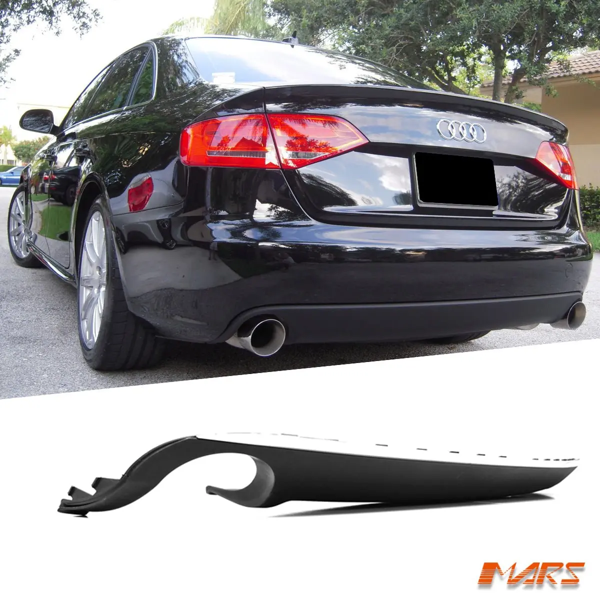 Sports Rear Bumper Bar Diffuser Bodykit With Twin Exhaust Outlet For Audi A4 B8 2009-2011 Sedan 1