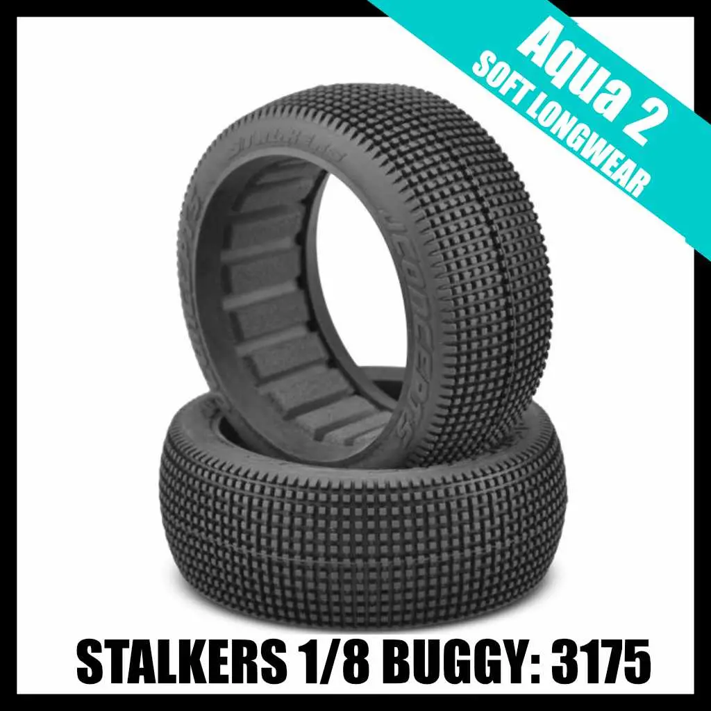 Jconcepts 3175-03 Stalkers 1/8Th Buggy Tire (2) - Aqua 2 A2 (Soft Longwear) 1