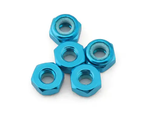 Tamiya Tam54155 Low Profile 3Mm Aluminum Lock Nut (Blue) 1