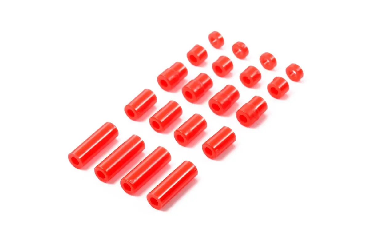 Tamiya 95400 Jr Lw Plastic Spacer Set 12/6.7/6/3/1.5 (Red) 1
