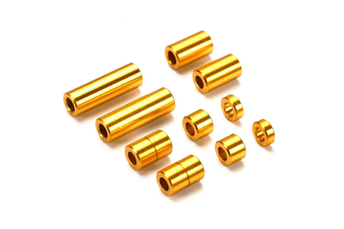 Tamiya 95442 Jr Aluminum Spacer Set Gold 12/6.7/6/3/1.5Mm 1
