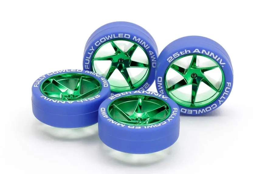 Tamiya 95504 Jr Blue Tires/Green Pl Wheels Fully Cowled/25Th Anniversary 1
