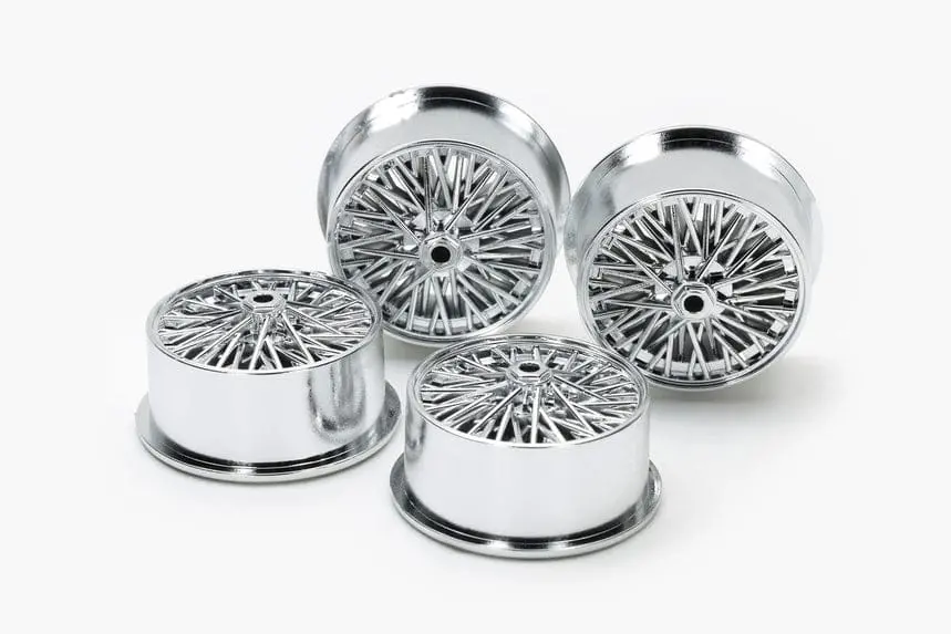 Tamiya 95531 Jr Wire Spoke Wheels Silver Plated For Lp Tires 1
