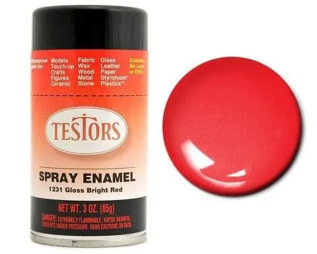 Testors Enamel 1231 Gloss Bright Red Spray 1