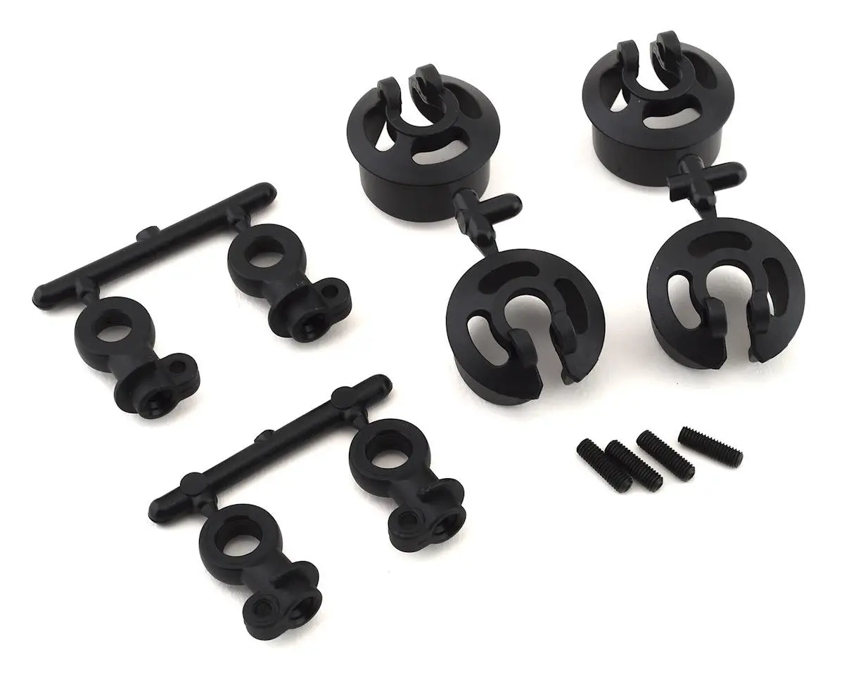 Tekno Rc Tkr6140c Large Radius Locking Shock Rod End & Spring Perch Set 1