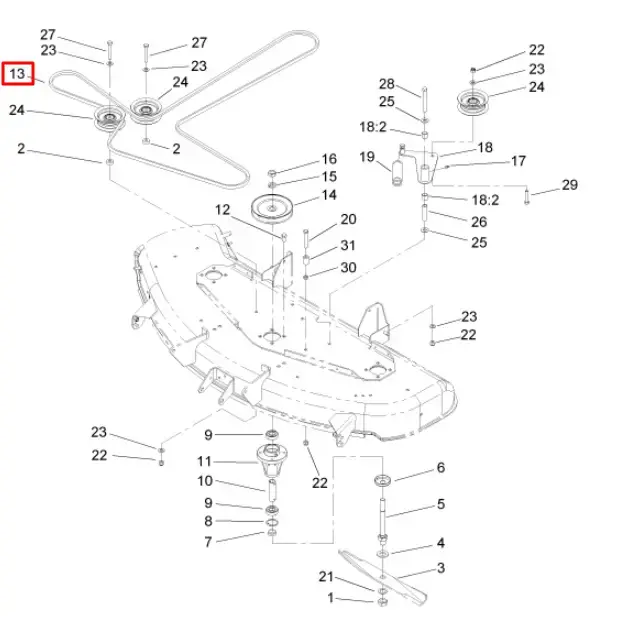 Toro 108-7192 Genuine Oem Deck (48 Inch) And Spindle V-Belt 1