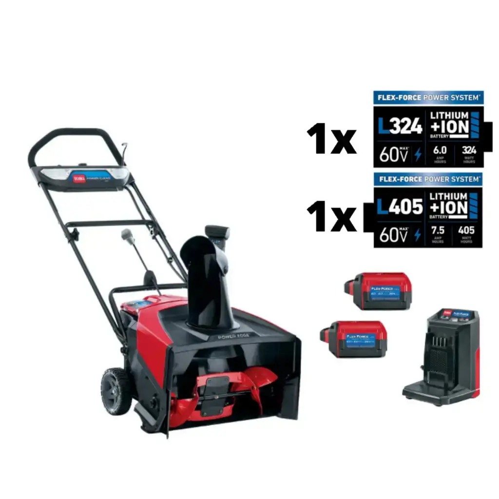 Toro® Power Clear® E21 (39901) 60V Battery Snow Blower + 2 Batteries  (1-7.5 Ah 1-6.0 Ah) & Charger 1