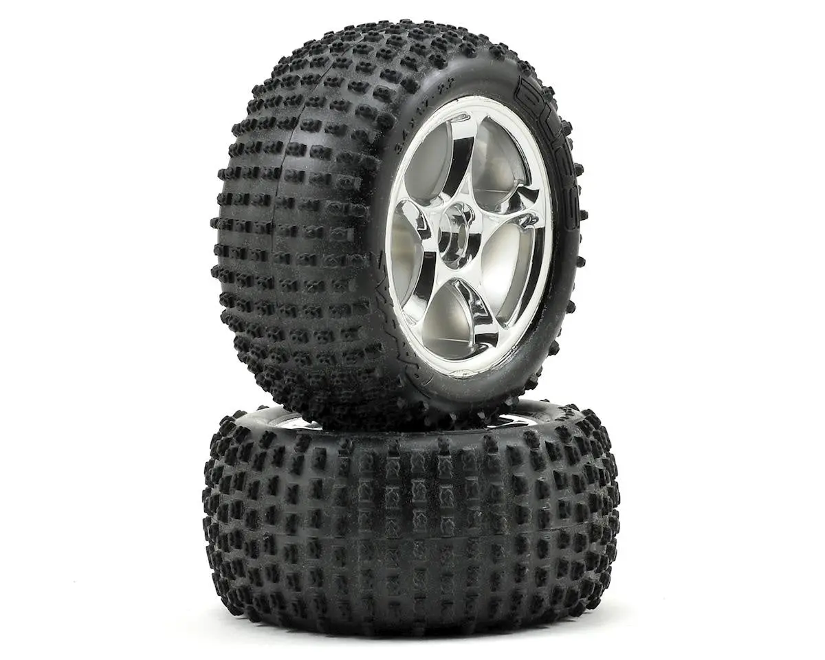 Traxxas 2470R Alias 2.2" Rear Pre-Mounted Tires (2) (Bandit) (Chrome) (Standard) 1