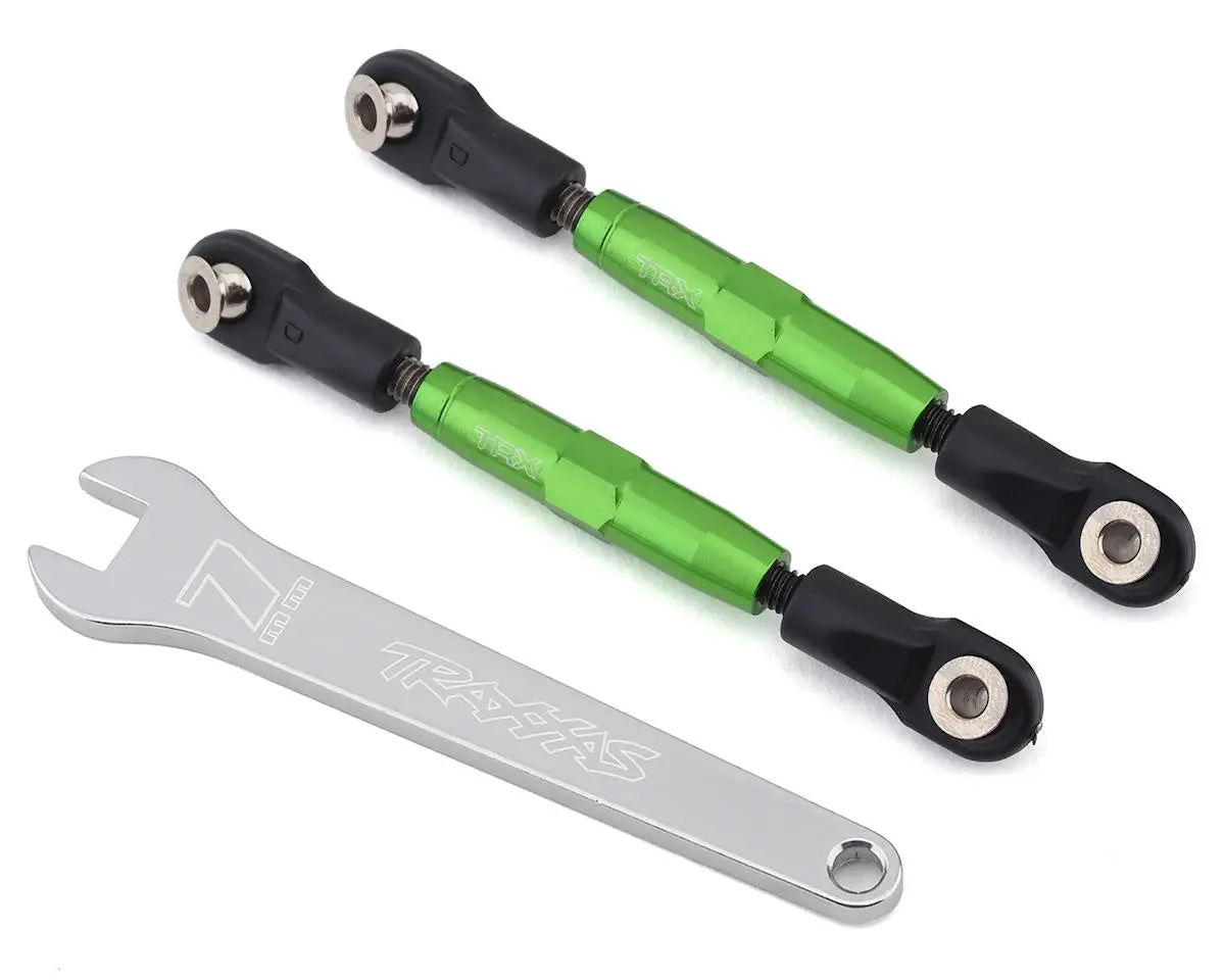 Traxxas 3644G Camber Links, Rear (Tubes Green-Anodized, 7075-T6 Aluminum, Stronger Than Titanium) (73Mm) (2)/ Rod Ends (4)/ Aluminum Wrench (1) 0.142 1