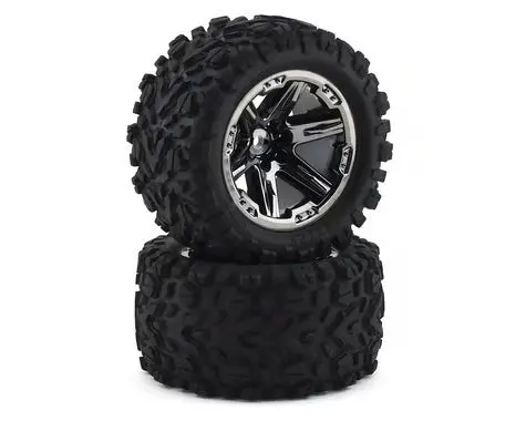 Traxxas 6773X Talon Ext 2.8" Pre-Mounted Tires W/Rxt Wheels (2) (Black Chrome) 1