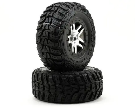 Traxxas 6874 Tires & Wheels, Assembled, Glued (Sct Split-Spoke Satin Chrome, Black Beadlock Style Wheels, Kumho Tires, Foam Inserts) (2) (4Wd Front/Rear, 2Wd Rear Only) 0.57 1