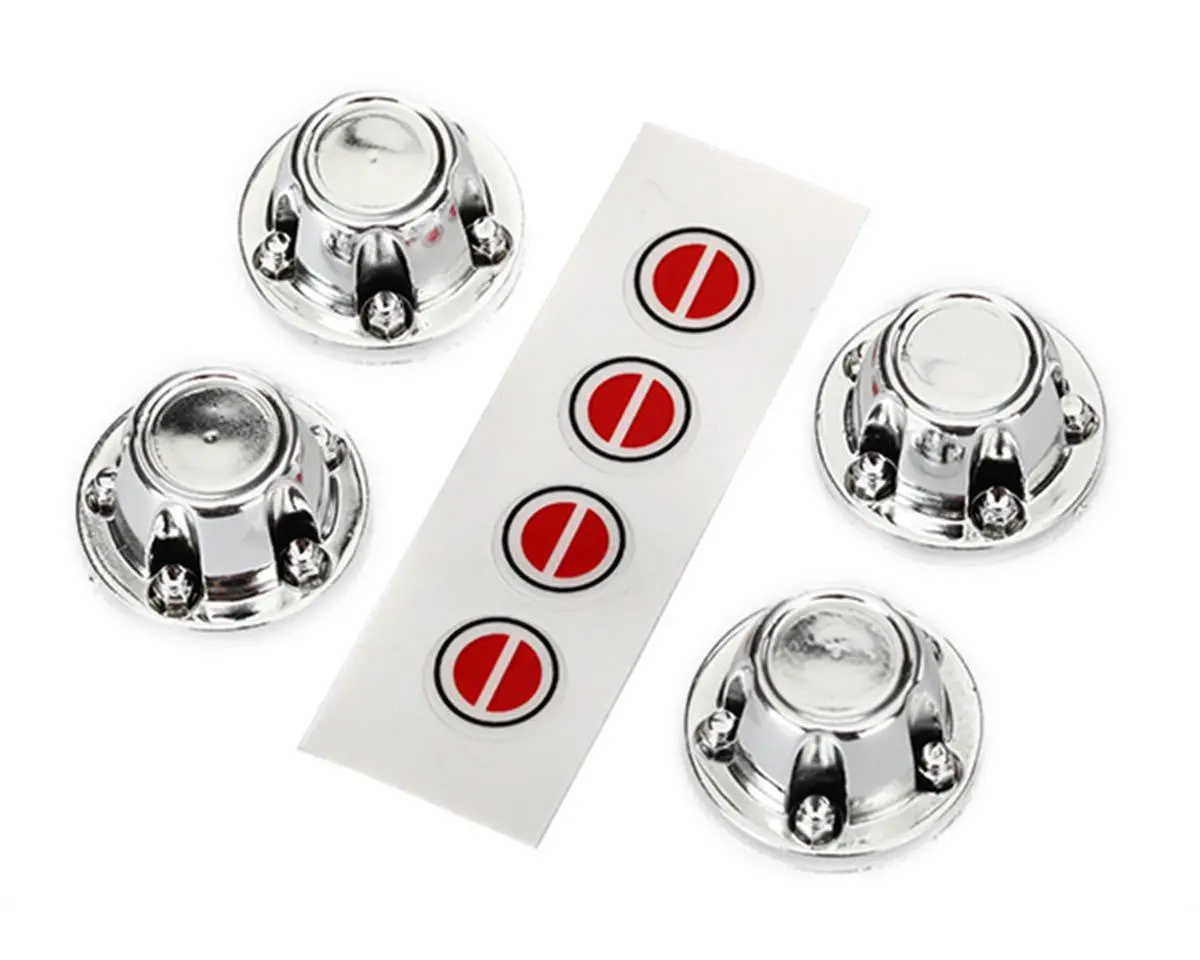 Traxxas 8176 Center Caps, Wheel (Chrome) (4)/ Decal Sheet (Requires #8255A Extended Stub Axle) 0.024 1