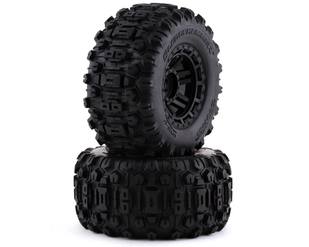 Traxxas 8973 Maxx Pre-Mounted Sledgehammer Tires W/17Mm Wheels (Black) (2) 1