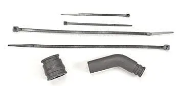 Traxxas 5245X Pipe Coupler(Black)/Exh Deflector/Ties Revo 1