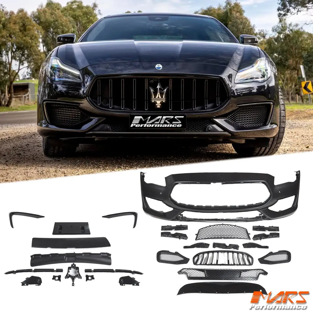 Trofeo Style Front Bumper Bar With Grill Bodykit For Maserati Quattroporte M156 2013-2023 1