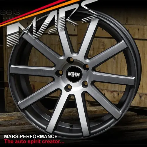 Vmr V702 4 X 19 Inch Matte Gunmetal With Aluminium Brushed Face Alloy Wheels Rims 5X112 1