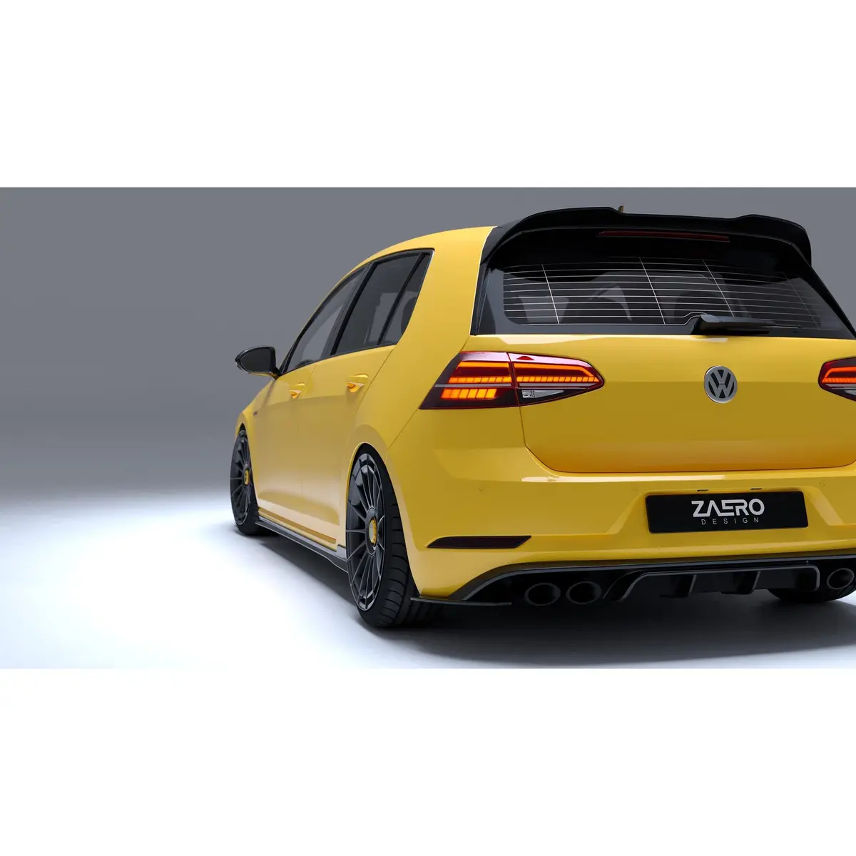 Zaero Design Evo-1 Gloss Black Rear Diffuser Vw Mk7.5 Golf R 1