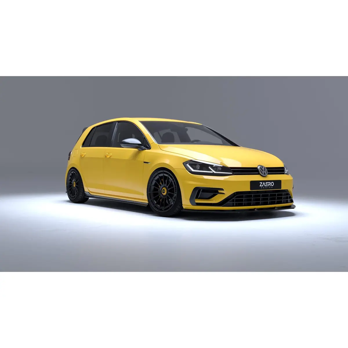 Zaero Design Evo-1 Gloss Black Front Splitter Vw Mk7.5 Golf R 1
