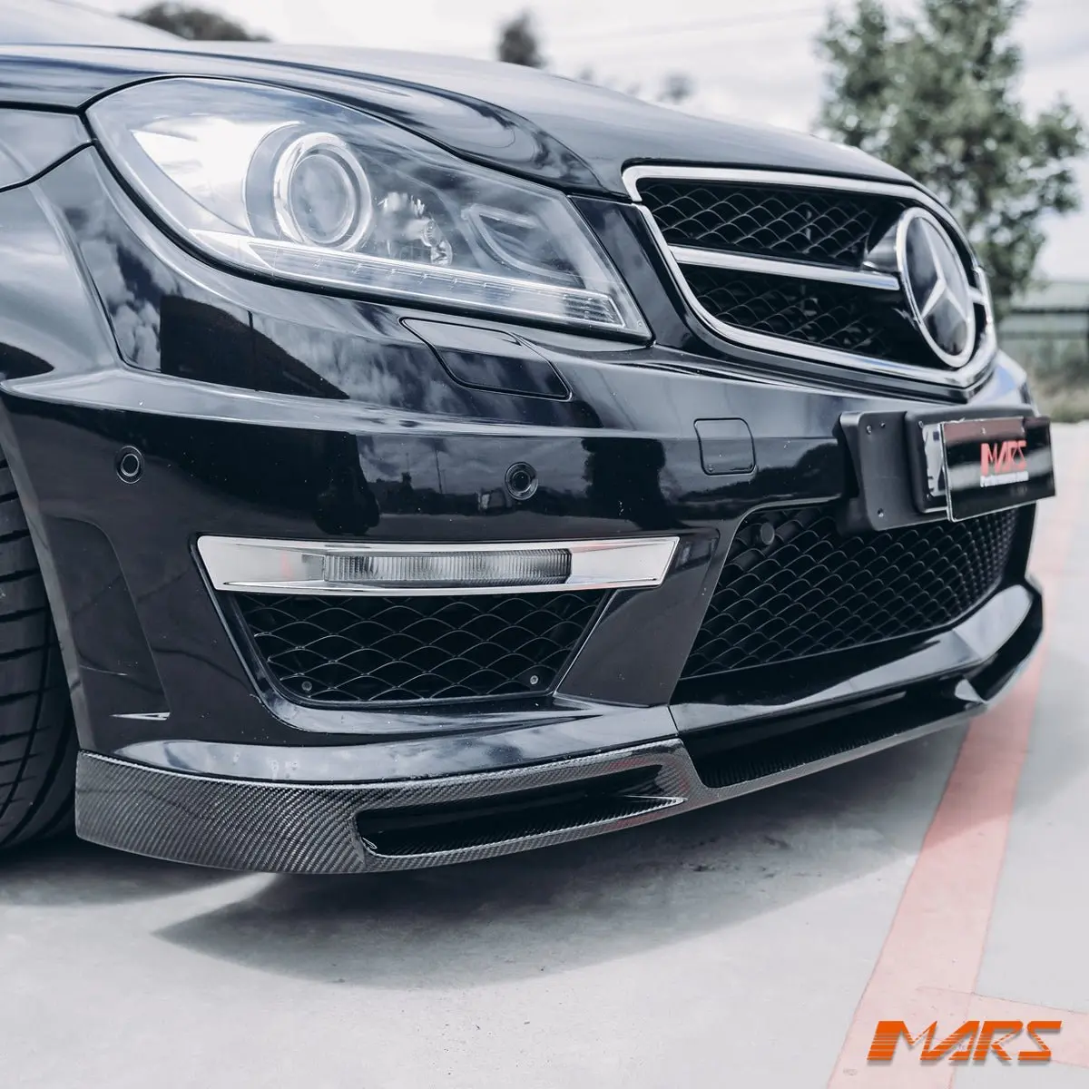 Vorsteiner Style Carbon Fibre Front Bumper Bar Lip Spoiler For Mercedes-Benz W204 Amg C63 11-14 Update 1