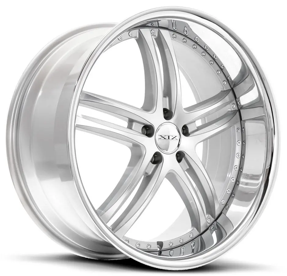 20" Xix X15 Wheels Silver Machined With Stainless Steel Lip 1
