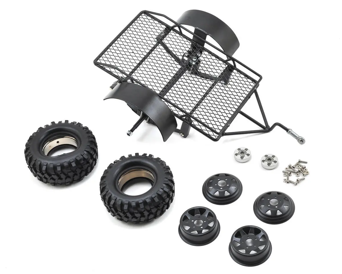 Yeah Racing Ya-0405 1/10 Scale Aluminum Leaf Spring Hitch Mount Crawler Trailer 1