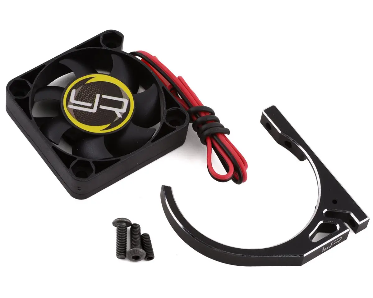 Yeah Racing 1/8 Aluminum Fan Mount Clamp W/40Mm Cooling Fans (Black) 1