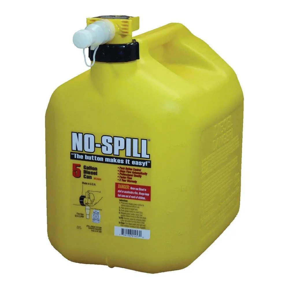 Yellow 5 Gallon No-Spill Diesel Fuel Can 1