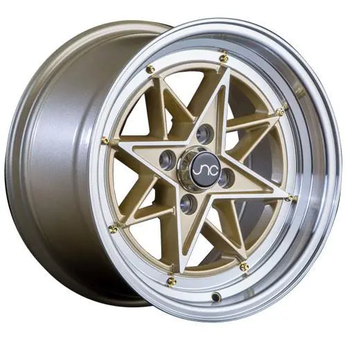 Jnc Wheels Jnc025 Gold Machined Face Gold Rivets 1