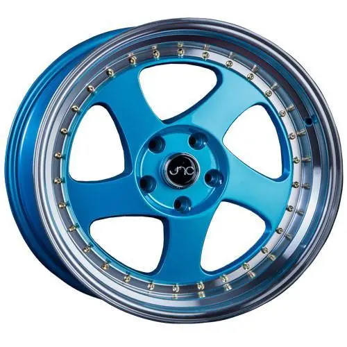 Jnc Wheels Jnc034 Teal Blue Machine Lip Gold 1