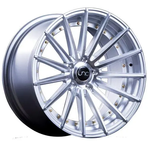 Jnc Wheels Jnc042 Silver Machined Face Gold Rivets 1
