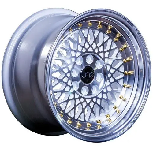 Jnc Wheels Jnc031 White Machined Face Gold Rivets 1