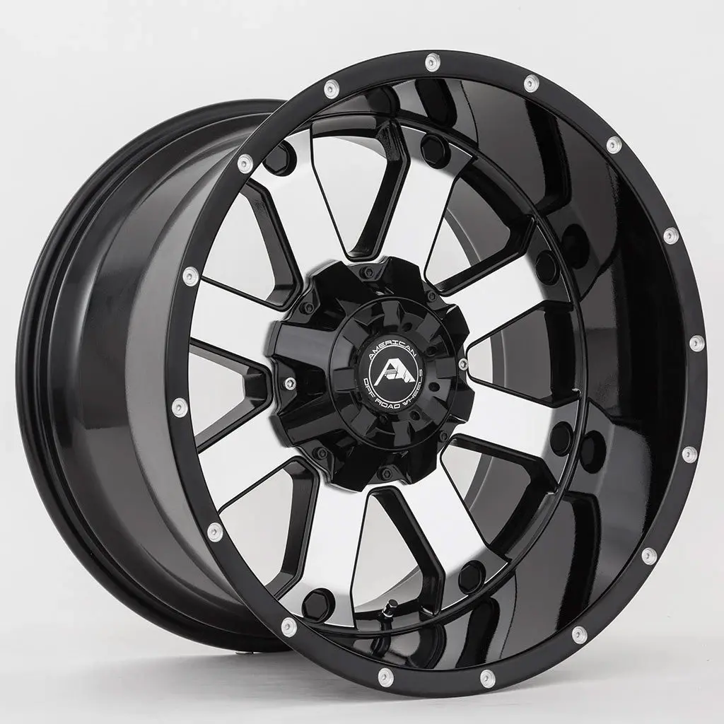 American Offroad Wheels A108 Black Machine 1