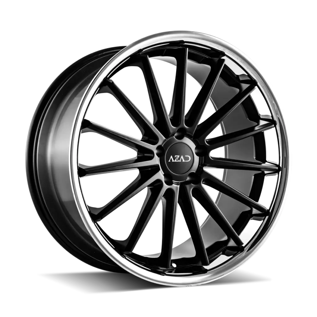 Azad Wheels Az24 Matte Black Stainless Chrome Lip 1