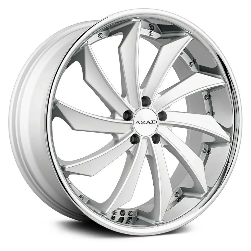 Azad Wheels Az911 Matte Silver Stainless Chrome Lip 1