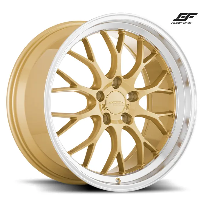 Ace Alloy Wheels Aff10 Gold With Machined Lip 1