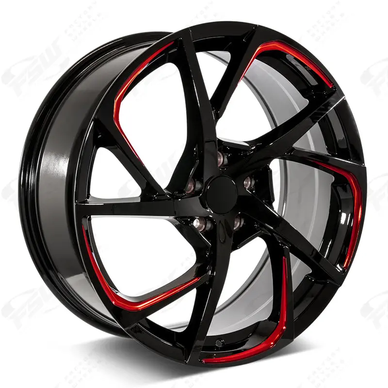 Toyota Wheels F232 20X8 5X114.3 Black Red Pin Fit Avalon Camry Rav4 C-Hr Hsx Style 1