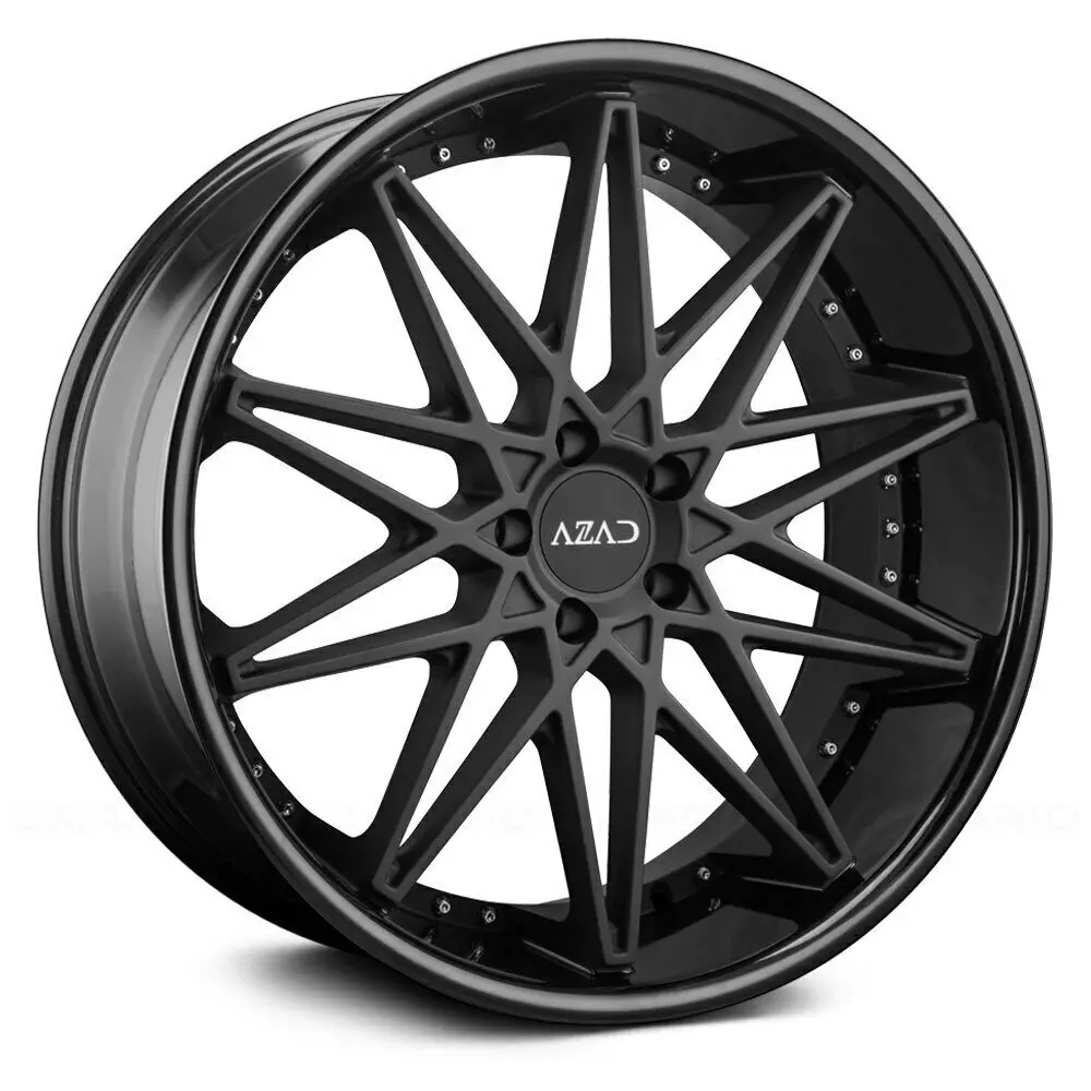 Azad Wheels Az41 Matte Black Face Gloss Black Lip 1