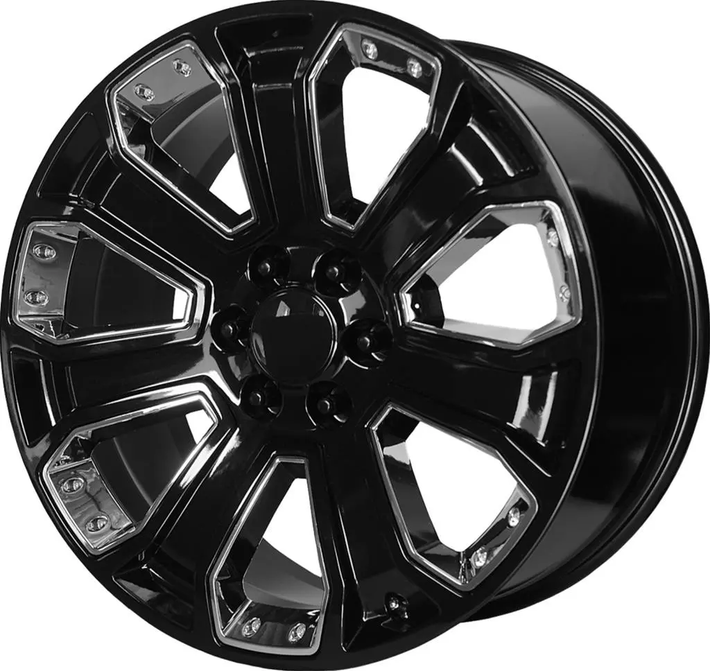 Oe Creations Wheels Pr113 Gloss Black With Chrome Accents 1