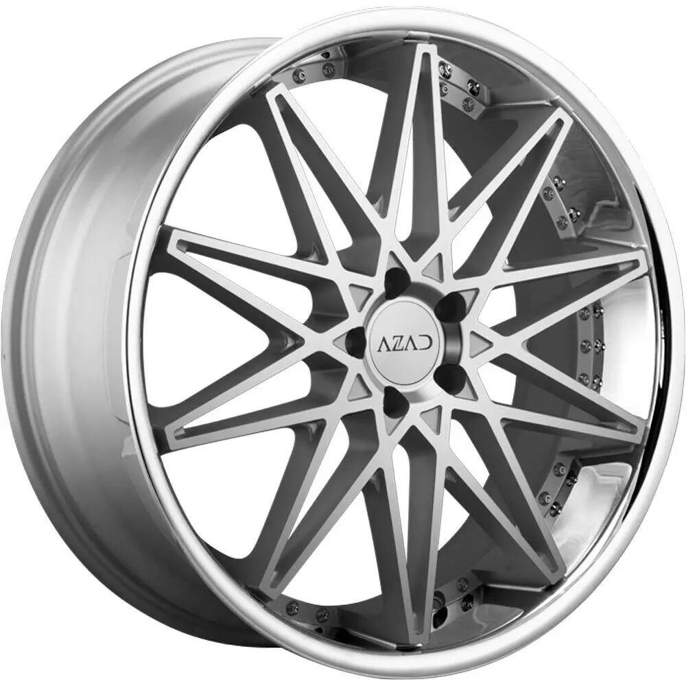 Azad Wheels Az41 Silver Machined Stainless Chrome Lip 1