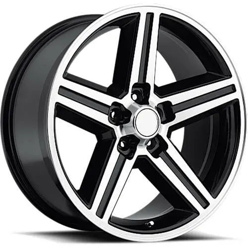Chevy Wheels C1129 22X9 5X120.65 Black Machined Fit Camaro Caprice Blazer S10 El Camino Monte Carlo Nova Chevelle Iroc Style 1