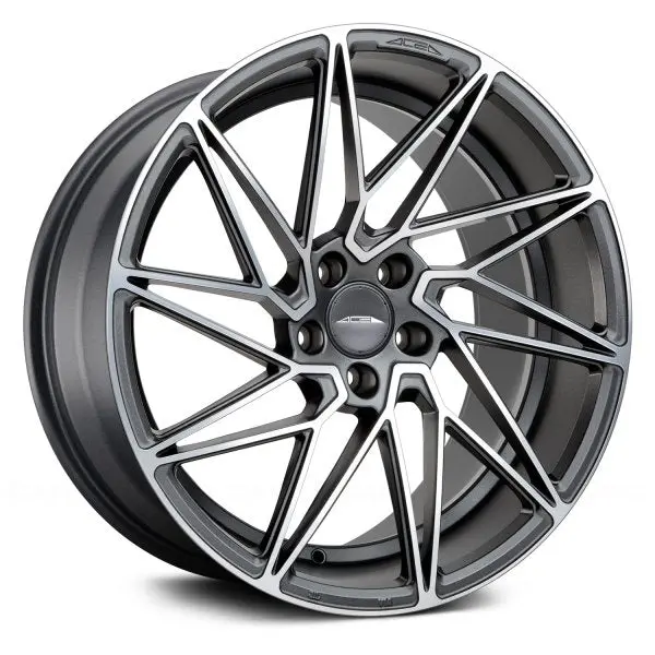 Ace Alloy Wheels Driven Matte Mica Grey Machine Face 1