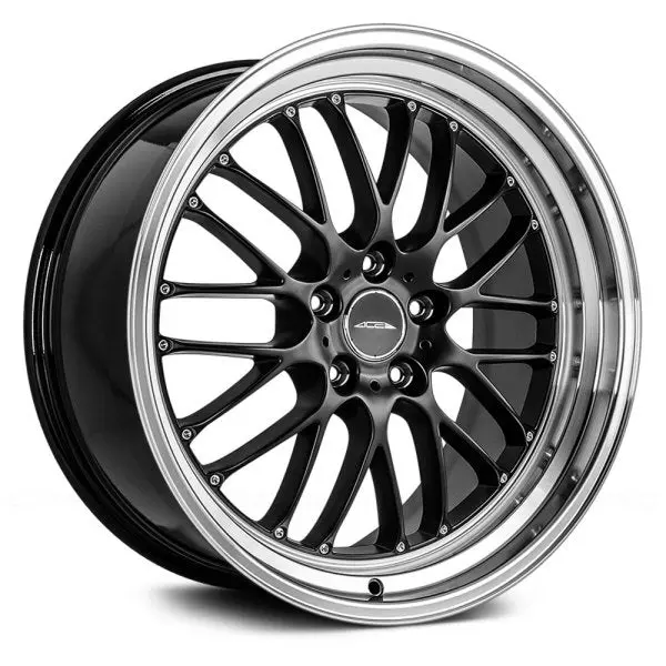 Ace Alloy Wheels Sl-M Flat Black Machined Lip 1