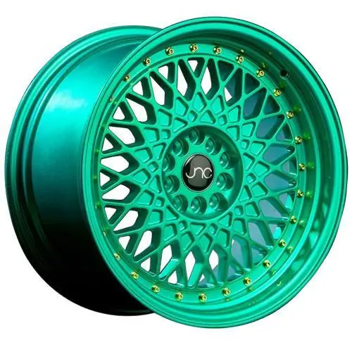 Jnc Wheels Jnc031 Candy Green Gold Rivets 1