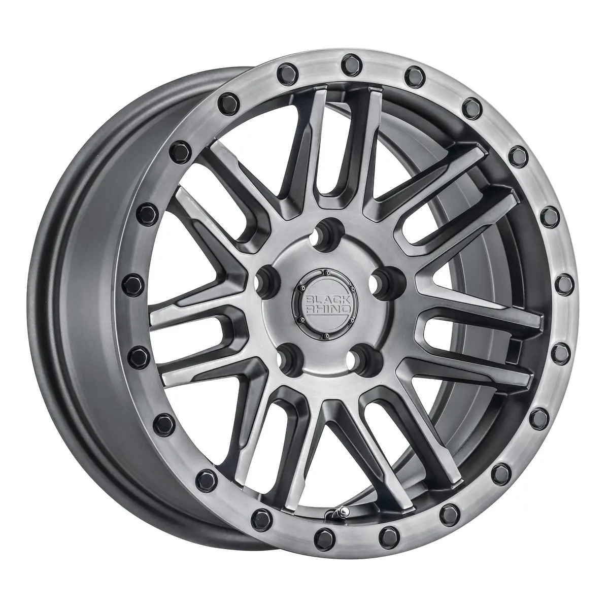 Black Rhino Wheels Arches Matte Brushed Gunmetal Black Lip Edge Black Bolts 1